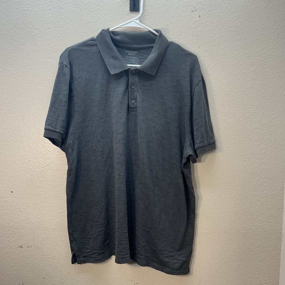 Vince Polo Shirt Men Brown Lightweight 100%‎ Cotton Short Sleeve SZ L Preppy